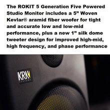 Load image into Gallery viewer, KRK RP5-G5 Rokit Generation 5 Active Studio Monitors - 5" (NEW!) with Protective Speaker Grilles