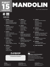 Load image into Gallery viewer, FIRST 15 LESSONS – MANDOLIN A Beginner's Guide, Featuring Step-By-Step Lessons with Audio, Video, and Popular Songs!-(6897699717314)
