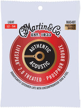Load image into Gallery viewer, MARTIN MA540T LIGHT 12 - 54 PHOSPHOR BRONZE AUTHENTIC ACOUSTIC LIFESPAN® 2.0 GUITAR STRINGS
